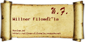 Willner Filoméla névjegykártya